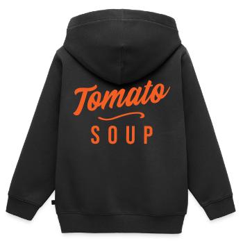 Tomato Soup - Soupe de Tomates - Sweat Premium à capuche zippé enfant bio - noir - Dos - AI Model Kid Male (0cm)