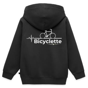Bicyclette - Sweat Premium à capuche zippé enfant bio - noir - Dos - AI Model Kid Male (0cm)
