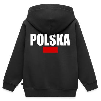 Pologne - Sweat Premium à capuche zippé enfant bio - noir - Dos - AI Model Kid Male (0cm)