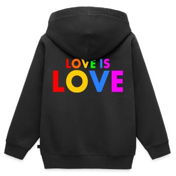 Love is love - Kinder Premium Organic Zip Hoodie - Schwarz - Hinten - AI Model Kid Male (0cm)