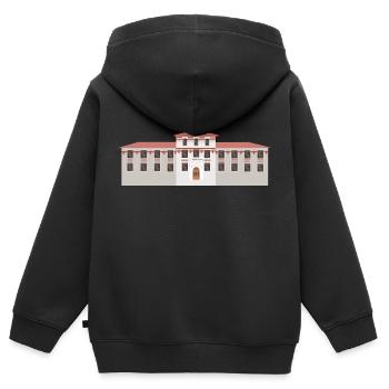 building house homes architektur haus gebaeude74 - Kinder Premium Organic Zip Hoodie - Schwarz - Hinten - AI Model Kid Male (0cm)