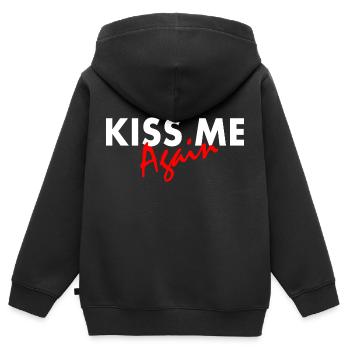 Kiss me again - Kinder Premium Organic Zip Hoodie - Schwarz - Hinten - AI Model Kid Male (0cm)