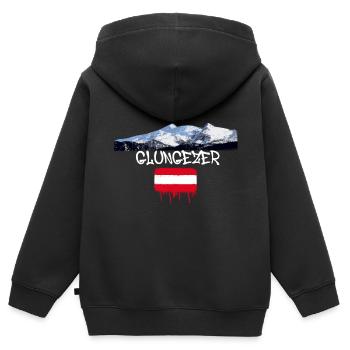 glungezer,berg,berge,österreich,skigebiet,ski - Kinder Premium Organic Zip Hoodie - Schwarz - Hinten - AI Model Kid Male (0cm)