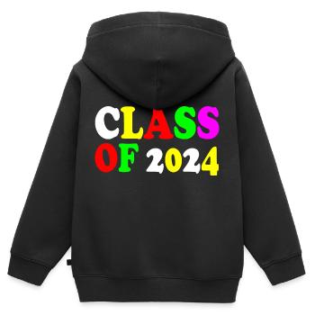 Class of 2024 - Kids Premium Organic Zip-up Hoodie - black - Back - AI Model Kid Male (0cm)
