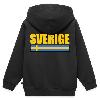 sverige - Kinder Premium Organic Zip Hoodie - Schwarz - Hinten - AI Model Kid Male (0cm)