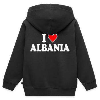 Albanien - Kinder Premium Organic Zip Hoodie - Schwarz - Hinten - AI Model Kid Male (0cm)