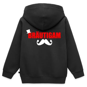 bräutigam - Kinder Premium Organic Zip Hoodie - Schwarz - Hinten - AI Model Kid Male (0cm)