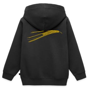 getreide corn cereal wheat weizen veggie gemuese v - Sweat Premium à capuche zippé enfant bio - noir - Dos - AI Model Kid Male (0cm)