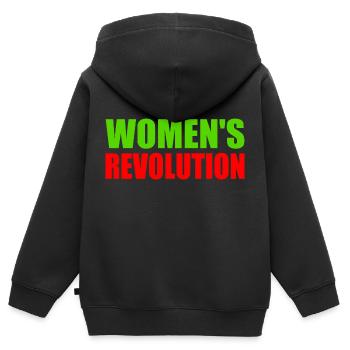 Womens revolution - Sweat Premium à capuche zippé enfant bio - noir - Dos - AI Model Kid Male (0cm)