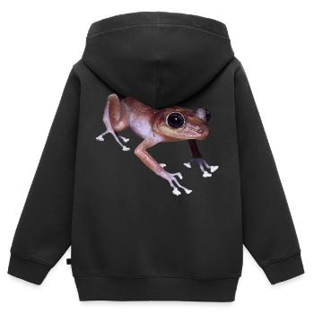 frog frog - Kids Premium Organic Zip-up Hoodie - black - Back - AI Model Kid Male (0cm)