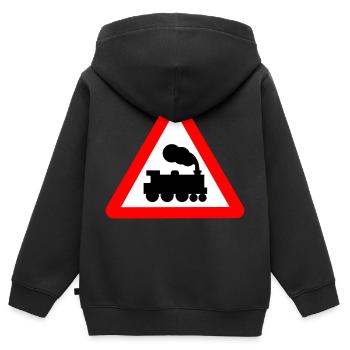 eisenbahn zug tram train railroad railway locomoti - Kinder Premium Organic Zip Hoodie - Schwarz - Hinten - AI Model Kid Male (0cm)