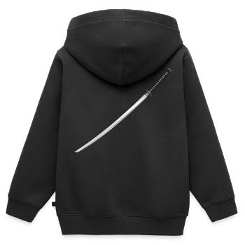 japanese katana sword samurai schwert japanisches - Kinder Premium Organic Zip Hoodie - Schwarz - Hinten - AI Model Kid Male (0cm)
