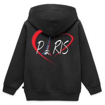 I Love Paris - Kinder Premium Organic Zip Hoodie - Schwarz - Hinten - AI Model Kid Male (0cm)