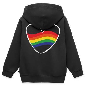 Regenbogen Herz | Geschenk Idee | LGBT - Kinder Premium Organic Zip Hoodie - Schwarz - Hinten - AI Model Kid Male (0cm)