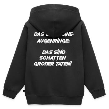 Das sind keine Augenringe .. Schatten großer Taten - Kinder Premium Organic Zip Hoodie - Schwarz - Hinten - AI Model Kid Male (0cm)