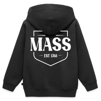 Massachusetts - Kinder Premium Organic Zip Hoodie - Schwarz - Hinten - AI Model Kid Male (0cm)