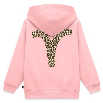 Sternzeichen Widder - Kinder Premium Organic Zip Hoodie - Rosa - Hinten - AI Model Kid Female (0cm)