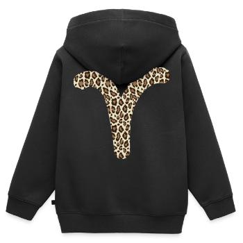 Sternzeichen Widder - Kinder Premium Organic Zip Hoodie - Schwarz - Hinten - AI Model Kid Male (0cm)