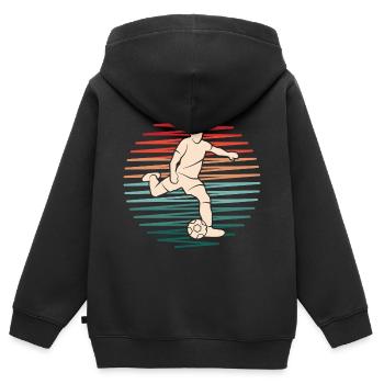 Fußball Spieler Fußballspieler Vintage Fußballer - Kinder Premium Organic Zip Hoodie - Schwarz - Hinten - AI Model Kid Male (0cm)
