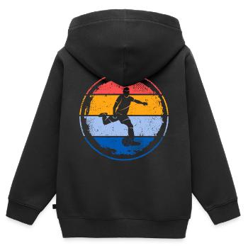Fußballer Spieler Vintage Fußballspieler Fußball - Kinder Premium Organic Zip Hoodie - Schwarz - Hinten - AI Model Kid Male (0cm)