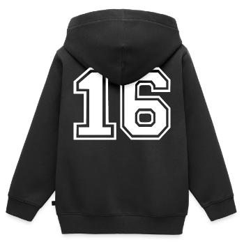 16 - Sweat Premium à capuche zippé enfant bio - noir - Dos - AI Model Kid Male (0cm)