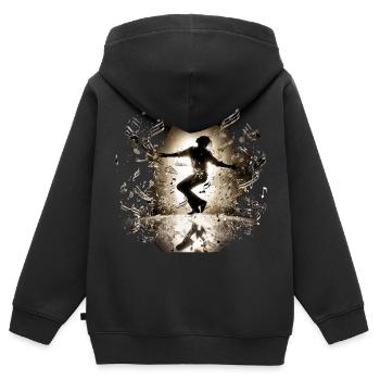Conception de la musique et de la danse - Sweat Premium à capuche zippé enfant bio - noir - Dos - AI Model Kid Male (0cm)