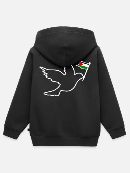 Free palestine - Premium børne zip-hættetrøje økologisk - sort