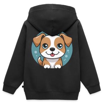 Mein bester Freund – Süßer Hund für kleine Tierfre - Kinder Premium Organic Zip Hoodie - Schwarz - Hinten - AI Model Kid Male (0cm)
