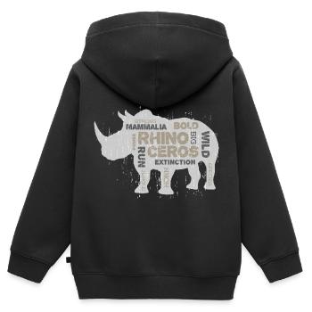 Speichern Sie das Nashorn - Kinder Premium Organic Zip Hoodie - Schwarz - Hinten - AI Model Kid Male (0cm)