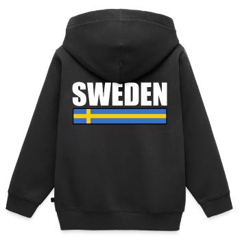 Suède - Sweat Premium à capuche zippé enfant bio - noir - Dos - AI Model Kid Male (0cm)