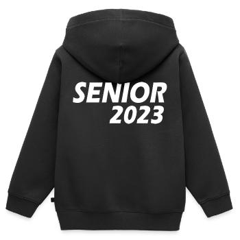 Senior 2023 - Sweat Premium à capuche zippé enfant bio - noir - Dos - AI Model Kid Male (0cm)
