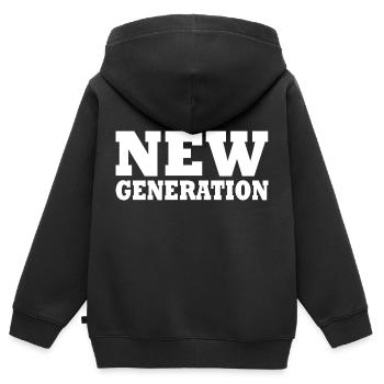 New generation - Kinder Premium Organic Zip Hoodie - Schwarz - Hinten - AI Model Kid Male (0cm)