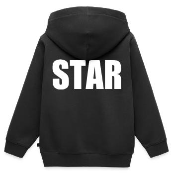 Star - Sweat Premium à capuche zippé enfant bio - noir - Dos - AI Model Kid Male (0cm)