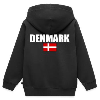 danemark - Sweat Premium à capuche zippé enfant bio - noir - Dos - AI Model Kid Male (0cm)