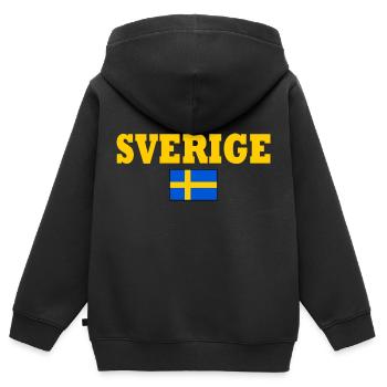 Sverige - Kinder Premium Organic Zip Hoodie - Schwarz - Hinten - AI Model Kid Male (0cm)