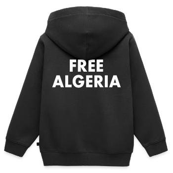 Algerien - Kinder Premium Organic Zip Hoodie - Schwarz - Hinten - AI Model Kid Male (0cm)