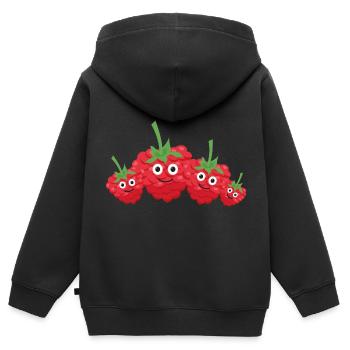 Raspberries,Family,Berries,Raspberry - Kids Premium Organic Zip-up Hoodie - black - Back - AI Model Kid Male (0cm)