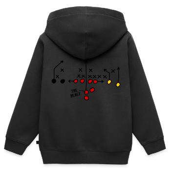 American Football Spielzug Deutschland Runningback - Kinder Premium Organic Zip Hoodie - Schwarz - Hinten - AI Model Kid Male (0cm)