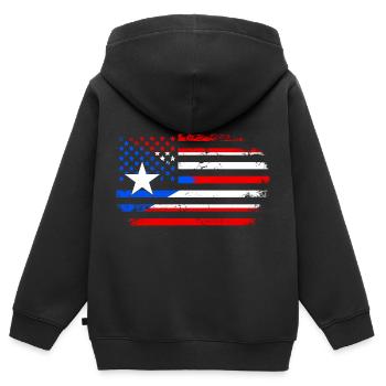 Puerto Rico - Kinder Premium Organic Zip Hoodie - Schwarz - Hinten - AI Model Kid Male (0cm)