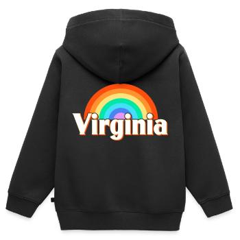 Virginia - Kinder Premium Organic Zip Hoodie - Schwarz - Hinten - AI Model Kid Male (0cm)
