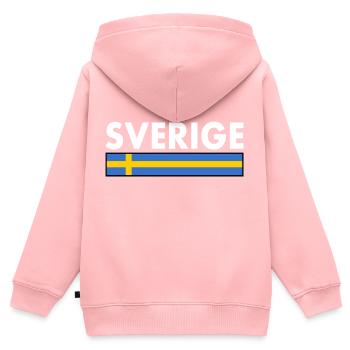 Sverige - Sweat Premium à capuche zippé enfant bio - rose - Dos - AI Model Kid Female (0cm)