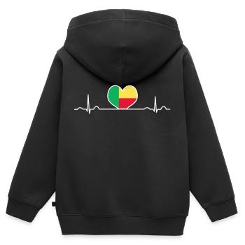 Bénin - Sweat Premium à capuche zippé enfant bio - noir - Dos - AI Model Kid Male (0cm)