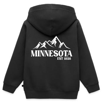 Minnesota - Sweat Premium à capuche zippé enfant bio - noir - Dos - AI Model Kid Male (0cm)