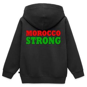Morocco strong - Sweat Premium à capuche zippé enfant bio - noir - Dos - AI Model Kid Male (0cm)