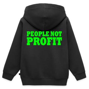 People not profit - Sweat Premium à capuche zippé enfant bio - noir - Dos - AI Model Kid Male (0cm)