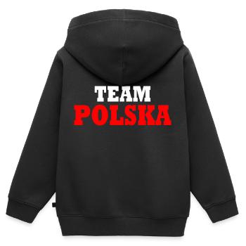 Team polska - Kinder Premium Organic Zip Hoodie - Schwarz - Hinten - AI Model Kid Male (0cm)