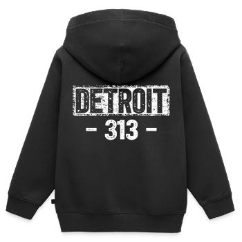 Detroit - Kinder Premium Organic Zip Hoodie - Schwarz - Hinten - AI Model Kid Male (0cm)