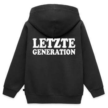 Letzte generation - Kinder Premium Organic Zip Hoodie - Schwarz - Hinten - AI Model Kid Male (0cm)