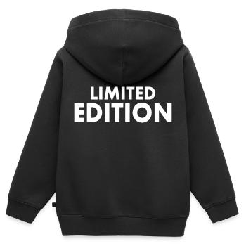Limited edition - Sweat Premium à capuche zippé enfant bio - noir - Dos - AI Model Kid Male (0cm)