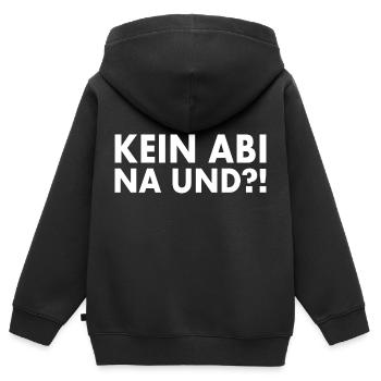 Kein abi na und - Kinder Premium Organic Zip Hoodie - Schwarz - Hinten - AI Model Kid Male (0cm)